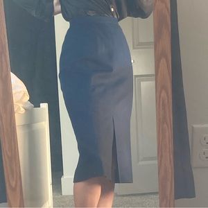 100% Wool Young Pendleton Knee-Length Skirt for Office / Work Size XS Navy Blue